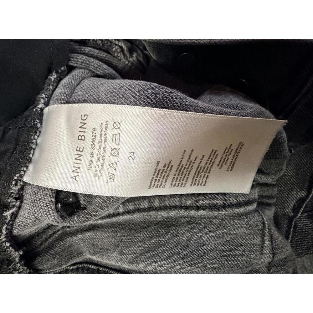 Anine Bing Button Front Black Cropped Flare Jeans – Size 24 - Picture 3 of 4